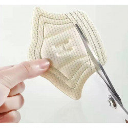 Set 10 buc. (5 seturi) de pernite protectie calcaie pentru incaltaminte, autoadezive, din spuma moale si material textil, culoare NEAGRA - Img 4