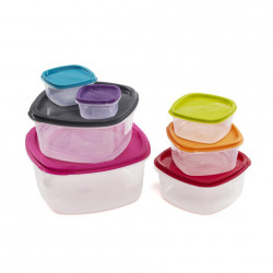 Set 7 caserole patrate cu capace,plastic - Img 2