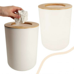 Set Elegant pentru baie format din 6 piese, ABS + lemn, culoare alb/maro - Img 12