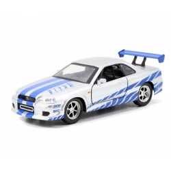 SET MASINUTE METALICE FAST & FURIOUS BRIAN&#39;S NISSAN SKYLINE GT-R(BNR34) SCARA 1 LA 32 - Img 3