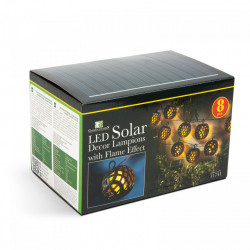 Șir de lumini solare suspendate - cu efect de flacără - 8 sfere - 140 cm - Img 4