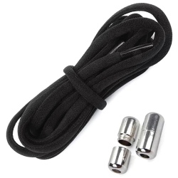 Sireturi elastice SMART pentru incaltaminte cu clema metalica, culoare neagra - Img 3