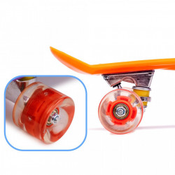 Skateboard Penny Board pentru copii cu roti din cauciuc, iluminate LED, culoare Orange - Img 4