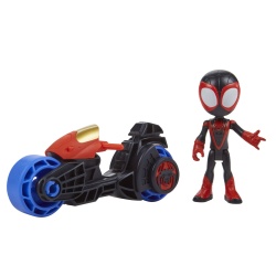 SPIDEY PRIETENII EXTRAORDINARI SET MOTOCICLETA SI FIGURINA MILES MORALES SPIDER MAN 10CM - Img 5