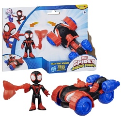 SPIDEY SI PRIETENII LUI UIMITORI MARVEL SET FIGURINA MILES SPIN MORALES SI VEHICUL TECHNO RACER 7.6CM - Img 8