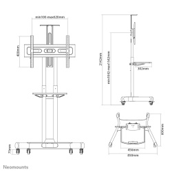 Stand podea mobil/fix NM 32"-75" 50kg ng - Img 2