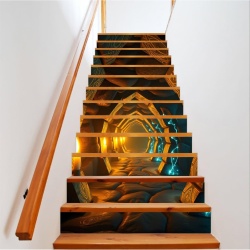 Sticker decorativ pentru scari interioare, print autoadeziv de inalta rezolutie, dimensine 200 x 124 cm, cod: AVX-STAIRS-03 - Img 1