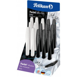 STILOU TWIST STRUCTURE PENITA M, GRIP ERGONOMIC, AMBIDEXTRU, 1 REZERVA ALBASTRA INCLUSA, DISPLAY 15 BUC