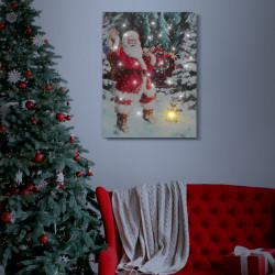 Tablou de Crăciun - LED - cu agățătoare, 2 baterii AA - 30 x 40 cm (58465) - Img 2