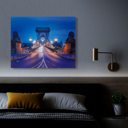 Tablou decorativ cu LED - "Podul cu lanțuri" - 2 x AA, 38 x 48 cm - Img 1