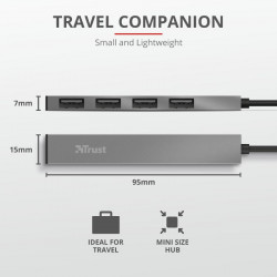 Trust Halyx Aluminium 4 Mini USB Hub - Img 5