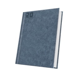 AGENDA DATATA A5 352PAG PREMIUM DELUXE CAPALBIO COPERTA PIELE SINTETICA ALBASTRU DENIM FOLIO ARGINTIU 2027