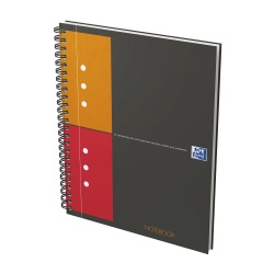 AGENDA ORGANIZATOR OXFORD INTERNATIONAL NOTEBOOK, A5+ 80F, HARTIE OPTIK 90G/MP, SPIRA DUBLA, SCRIBZEE, COPERTA PLASTIFIATA RIGIDA, PEFC, MARGINI DUBLE SI ANTET, MICROPERFORATII SI 10 PERFORATII, PATRATELE, CULOARE GRI