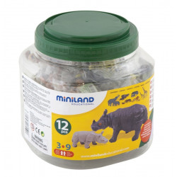 Animale salbatice cu puii set de 12 figurine - Miniland - Img 2