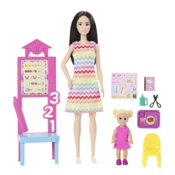 BARBIE SET DE JOACA PAPUSA BARBIE BRUNETA FACE CARIERA PROFESOARA - Img 4