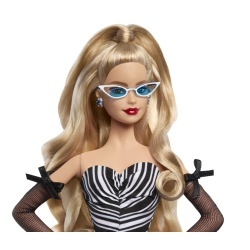 BARBIE SIGNATURE ANIVERSARE 65 ANI PAPUSA BARBIE CU ROCHIE DE BAL ALB NEGRU - Img 8