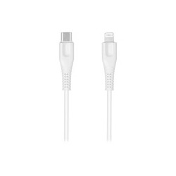 CANYON MFI-4 Type C Cable To MFI Lightning for Apple, PVC Mouling,Function: with full feature( data transmission and PD charging) Output:5V/2.4A, OD:3.5mm, cable length 1.2m, 0.026kg,Color:White