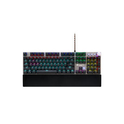 CANYON Nightfall GK-7, Wired Gaming Keyboard,Black 104 mechanical switches,60 million times key life, 22 types of lights,Removable magnetic wrist rest,4 Multifunctional control knob,Trigger actuation 1.5mm,1.6m Braided cable,US layout,dark grey, size:435*