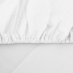 Cearceaf pat cu elastic 140x200 cm alb - Img 3