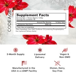 Codeage Liposomal L-glutamine Powder, L-glutamina Lipozomala Pentru Sustinerea Sanatatii Musculare Si Digestive, Fara Aroma, 472.5 G - Img 4
