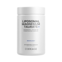 Codeage Liposomal Magnesium Taurate+, Magneziu Taurat Cu Tehnologie Liposomala Pentru Sanatatea Inimii Si Sistemului Nervos, 120 Cps