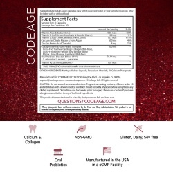 Codeage Teeth & Gums Vitamins, Daily Multivitamins & Minerals + Collagen, Complex De Vitamine, Minerale Si Colagen Pentru Dinti Si Gingii, 90 Cps - Img 9