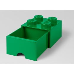 Cutie depozitare LEGO 2x2 cu sertar, verde - Img 2
