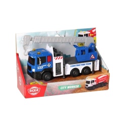 DICKIE TOYS CITY WORKER VEHICUL DE CONSTRUCTII CU LUMINI SI SUNETE MACARA ALBASTRU 17CM