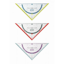 Echer/raportor16 cm cu grip 3 combinatii de culori my pen