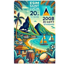 eSIM Saint Lucia, 20GB, 30 Days, Standard