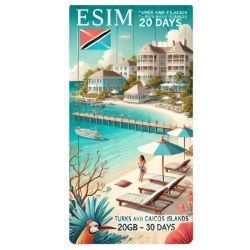 eSIM Turks and Caicos Islands, 20GB, 30 Days, Standard