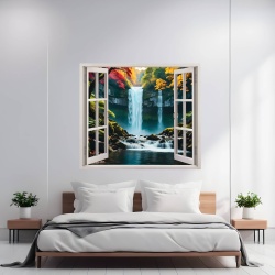 Folie imprimata color pentru decor perete locuinta, dimensiune 125 x 110cm, model: VIEW TO HAVEN 38 - Img 1
