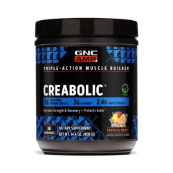 Gnc Amp Creabolic, Formula Premium De Creatina Monohidrata, Hmb, Peptistrong Pentru Forta Si Masa Musculara, Cu Aroma De Fructe Tropicale, 408 G