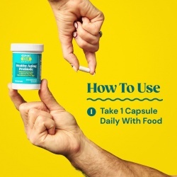 Gnc Gut Health Healthy Aging Probiotic For Adult Over 50, Probiotic Studiat Clinic, 55 Miliarde Ufc Culturi Vii, Pentru Digestie, Microbiom Si Longevitate, Destinat Adultilor Peste 50 De Ani, 30 Cps - Img 8