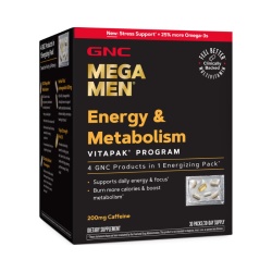 Gnc Mega Men Energy & Metabolism Vitapak Program, Complex De Multivitamine Pentru Barbati, Energie Si Metabolism, 30 Pliculete - Img 1
