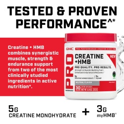 Gnc Pro Performance Creatine Monohydrate, Creatina Monohidrata, Formula Imbunatatita Cu Hmb, Pentru Sustinerea Musculaturii Si A Functiei Cognitive, Fara Aroma, 252 G - Img 3