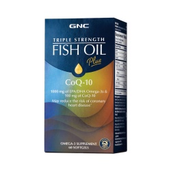 Gnc Triple Strength Fish Oil Plus Coq-10, Ulei De Peste Plus Coenzima Q-10, 60 Cps