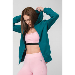 Hanorac coton casual femei petrol-xl - Img 3