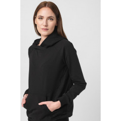 Hanorac coton dantela femei black-m