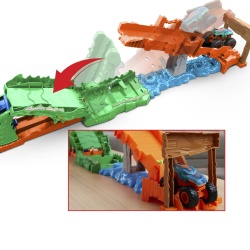 HOT WHEELS MONSTER TRUCK SET DE JOACA PROVOCAREA CROCODILULUI CU MASINUTA MEGA WREX - Img 7