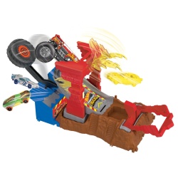 HOT WHEELS MONSTER TRUCKS ENTRY CHALLENGE ARENA SMASHERS PROVOCAREA FIRE CRASH - Img 3