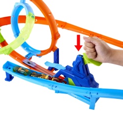 HOT WHEELS STUNT TRACKS PISTA CICLON DE LANSAREA RAPIDA CU MASINUTA INCLUSA - Img 11