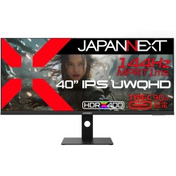 JAPANNEXT Monitor 40" IPS UWQHD (3440 x 1140) 21:9, 144Hz, 1ms, 2xHDMI 2.0, DP, HDR400, HDMI DP, USB Type-C 90W, VESA, Speakers