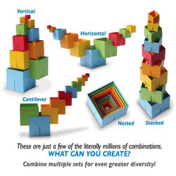 Joc de constructie, Cuburi DADO original - Fat Brain Toys - Img 2