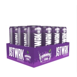 Jst Wrk Energy Drink, Bautura Energizanta Carbogazoasa Cu Aroma De Struguri, 355 Ml - Img 3