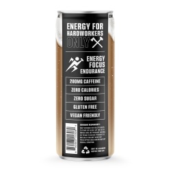 Jst Wrk Energy Drink, Bautura Energizanta Carbogazoasa Cu Aroma De Cream Soda, 355 Ml - Img 3