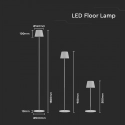 Lampadar 4W cu Acumulator IP54 3000K Alb Cald - Alb
