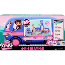 LOL Surprise OMG 4 in 1 Glamper, Set de joca tip rulota cu lumini