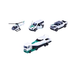 MAJORETTE SET 4 MASINUTE DE POLITIE DUBAI METALICE MERCEDES AMG 7.5CM - Img 2