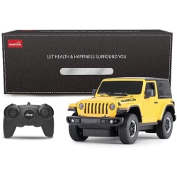 MASINA CU TELECOMANDA JEEP WRANGLER RUBICON GALBEN CU SCARA 1 LA 24 - Img 6